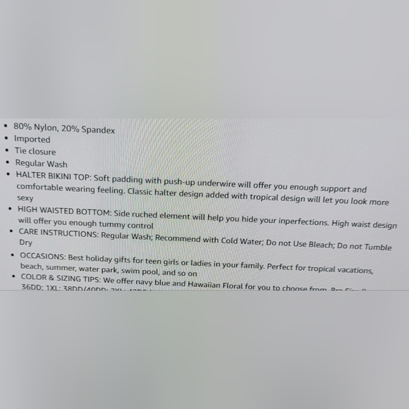 NWT 2X MOLDED CUP HALTER TIE BACK HIGH WAISTED BIKINI SWIM HAWAII PRINT TOP - Picture 3 of 10